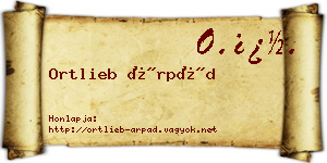 Ortlieb Árpád névjegykártya